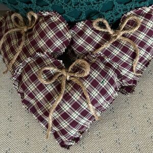 Handcrafted Primitive Fabric Hearts